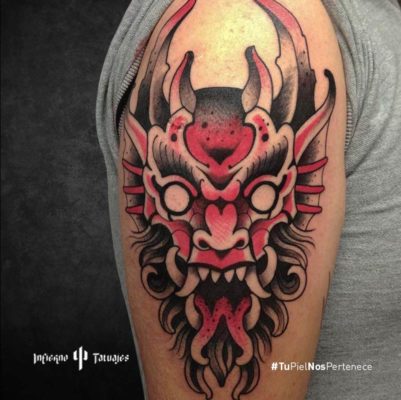 Tatuaje de demonio en el brazo – Creado por Germán | Infierno Tatuajes