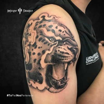 tatuaje de jaguar, ejemplos de tatuajes en el hombro, tatuajes de animales, quiero hacerme un tatuaje, estudios de tattoos sur df